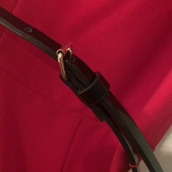 π Calvin Klein Womenβs Sleeveless Red Belted Flare Dress π - Picture 4 of 4